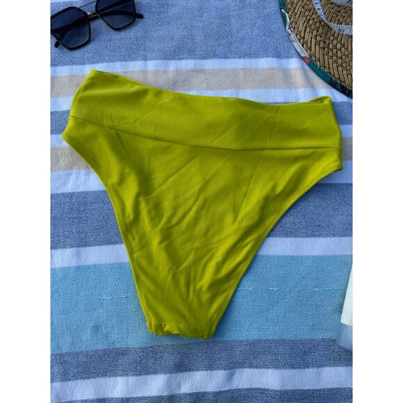 NWT, Women, Aerie, High Cut Cheeky Bikini Bottom, Yellow, Sz L - Picture 5 of 6
